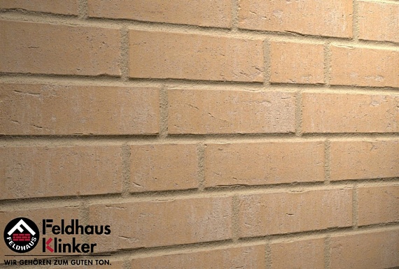 Плитка фасадная клинкерная Feldhaus Klinker R762NF14 Vascu sabiosa blanca рельефная, 240x71x14