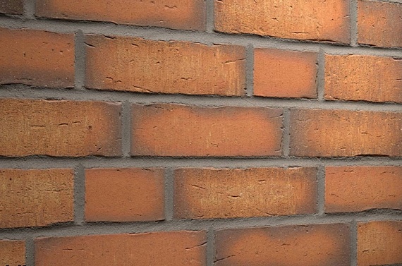 Плитка фасадная клинкерная Feldhaus Klinker R758NF14 Vascu terracotta рельефная, 240x71x14