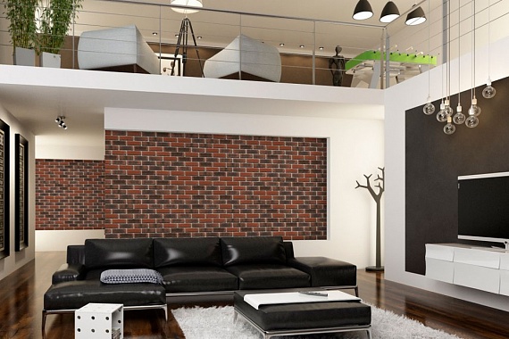 Плитка фасадная клинкерная Feldhaus Klinker R685NF14 Sintra carmesi nelino рельефная, 240x71x14