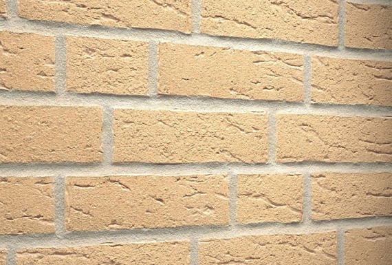 Плитка фасадная клинкерная Feldhaus Klinker R692NF14 Sintra crema  рельефная, 240x52x17