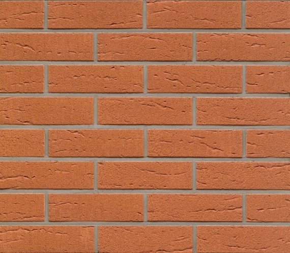Плитка фасадная клинкерная Feldhaus Klinker R227DF9 Terracotta rustico рельефная, 240x52x9