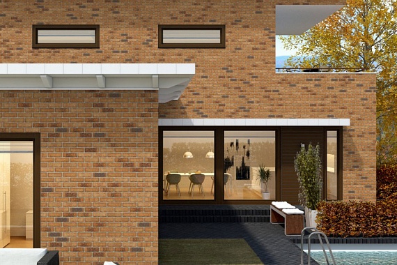Плитка фасадная клинкерная Feldhaus Klinker R665NF14 Sintra sabioso binaro  рельефная, 240x71x14