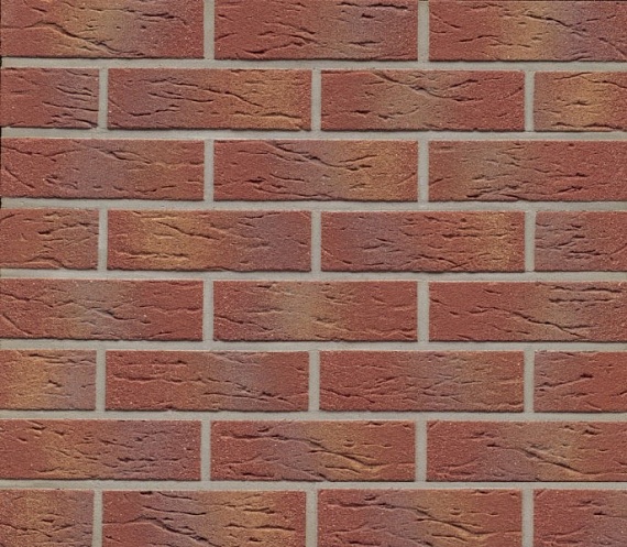Плитка фасадная клинкерная Feldhaus Klinker R332NF9 Carmesi multi mana рельефная, 240x71x9