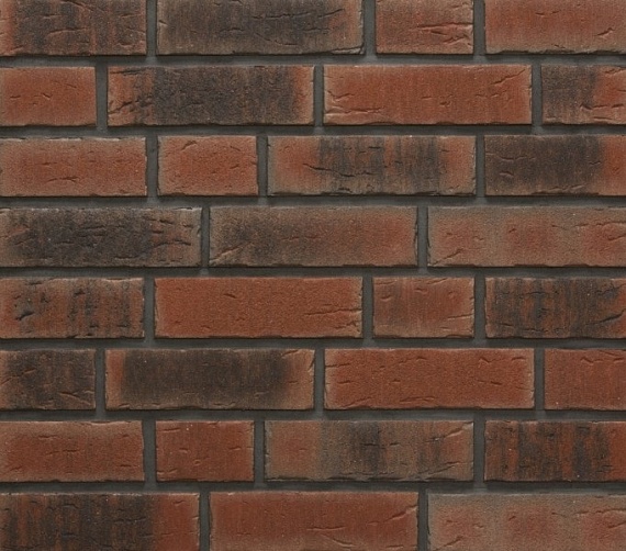 Плитка фасадная клинкерная Feldhaus Klinker R685NF14 Sintra carmesi nelino рельефная, 240x71x14