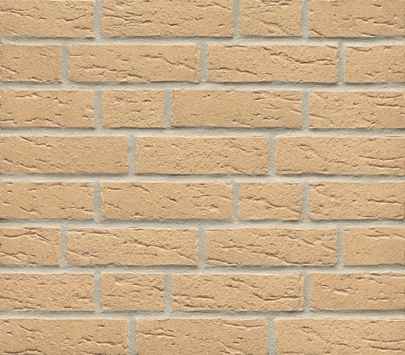 Плитка фасадная клинкерная Feldhaus Klinker R692NF14 Sintra crema  рельефная, 240x52x17