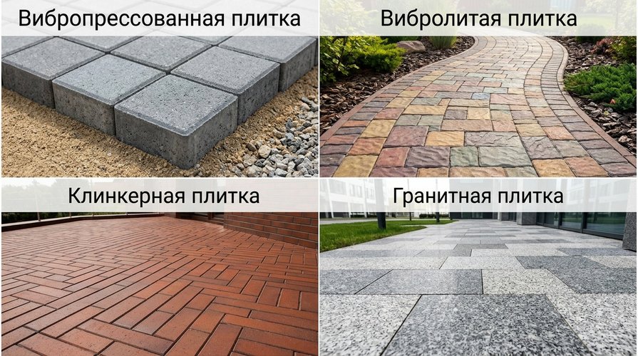 Виды тротуарной плитки по технологии производства