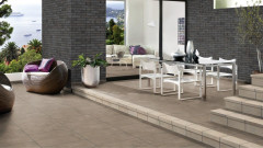 Клинкерная напольная плитка крупный формат Stroeher Gravel Blend 964 taupe, 594x294x10