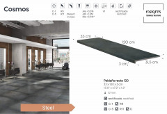 Ступень прямоугольная Exagres recto 120 big Cosmos Steel, 1200х330x30