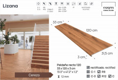 Ступень прямоугольная Exagres recto 120 big Lizana Cerezo, 1200х330x30