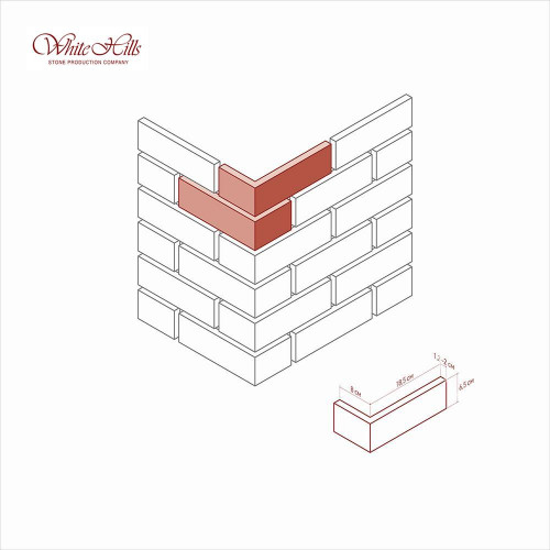 Фасадная плитка под кирпич Бремен Брик 308-40 White Hills