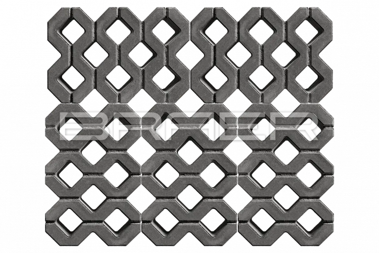 Газонная решетка БРАЕР Меба, серая, h100
