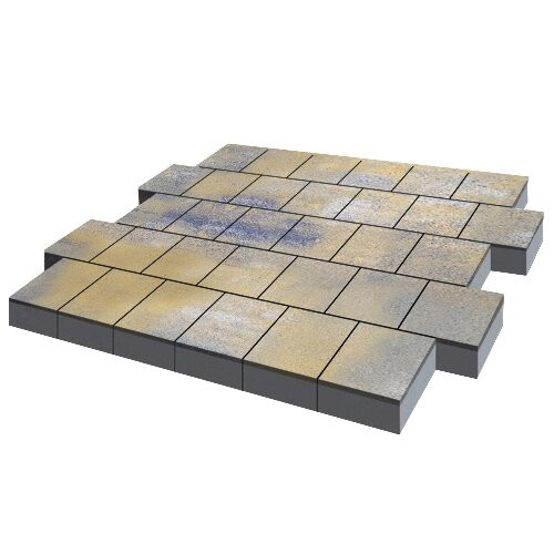 Тротуарная плитка SteinRus Валенсия, colormix Сиена, гладкая 80 мм