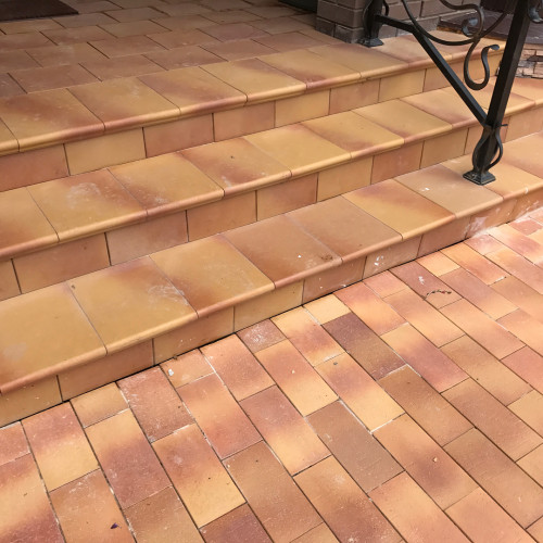 Ступень - флорентинер угловая Stroeher Keraplatte Terra 307 weizengelb, 345x345x12