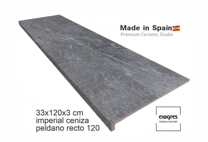 Ступень прямоугольная Exagres recto 120 big Imperial Ceniza, 1200х330x30