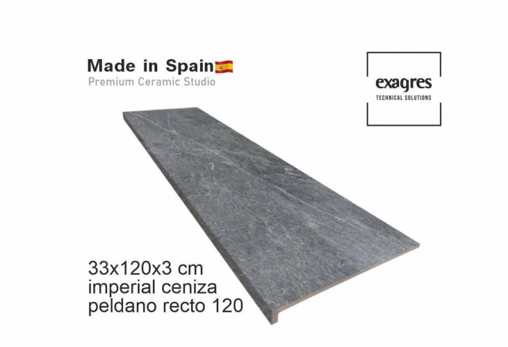 Ступень прямоугольная Exagres recto 120 big Imperial Ceniza, 1200х330x30