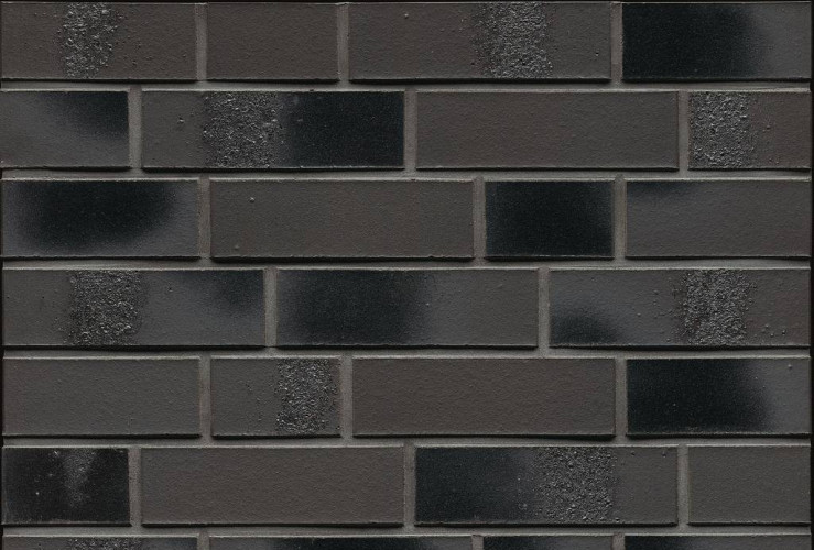 Клинкерная плитка для фасада FELDHAUS KLINKER R567NF14 Carbona anthrazit bluastro