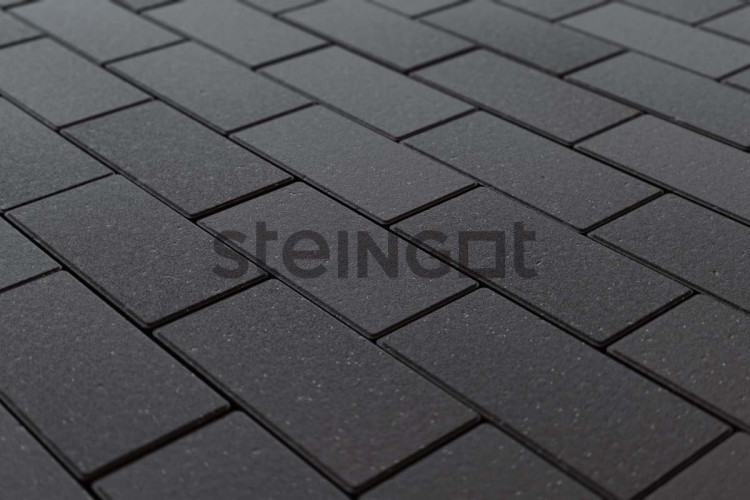 Тротуарная плитка Steingot Прямоугольник 200*100 Черная (верхний прокрас, минифаска) 60 мм
