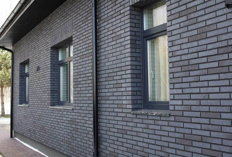 Клинкерная плитка для фасада FELDHAUS KLINKER R777XLDF14 Vascu anthracit azul