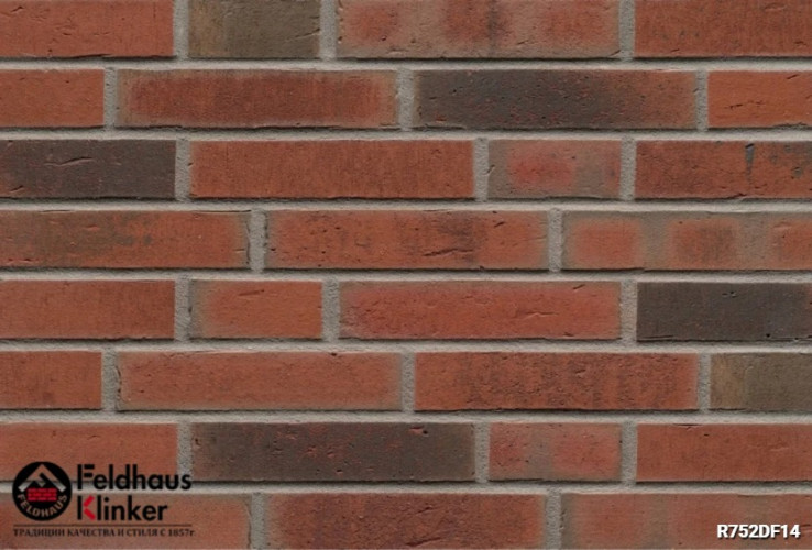 Клинкерная плитка для фасада FELDHAUS KLINKER R752DF14 Vascu ardor carbo