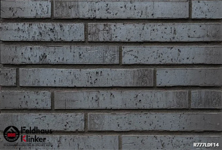 Клинкерная плитка для фасада FELDHAUS KLINKER R777LDF14 Vascu anthracit azul 