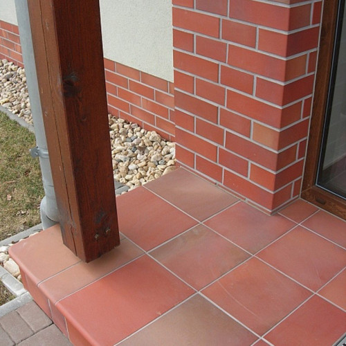 Ступень - флорентинер Stroeher Keraplatte Terra 316 patrizierrot ofenbunt, 345x240x12
