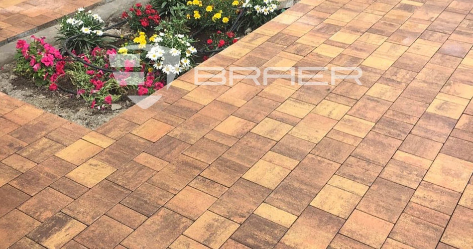 Тротуарная плитка БРАЕР Старый город Ландхаус, Color Mix "Техас", h80