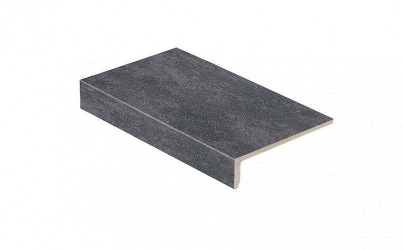 Ступень прямой угол Stroeher Keraplatte Roccia 845 nero, 294x175x52х10