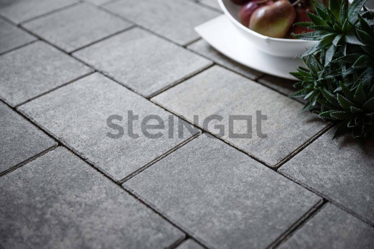 Тротуарная плитка Steingot Новый город Серебристый камень (Stein Silver) 40 мм