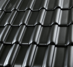 Крупноформатная низкопрофильная черепица FLANDERNPLUS, оттенок Basalt (Базальт)